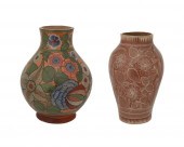 TWO TONALá BRUñIDO POTTERY VAS