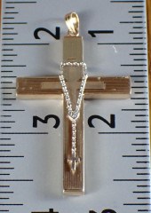 TWO-TONE GOLD CROSS PENDANTTEN