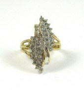 TWO-TONE GOLD DIAMOND CLUSTER