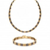 TWO TONE NECKLACE AND BRACELET
