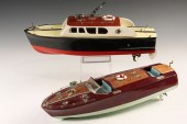 TWO TOY BOATS - 1940s Vintage