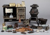 TWO TOY STOVESTwo toy stoves,