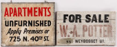 TWO TRADE SIGNS, EARLY 20TH C.