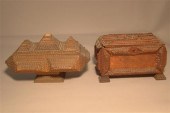 TWO TRAMP ART BOXES including