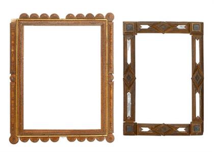 Two tramp art frames    late