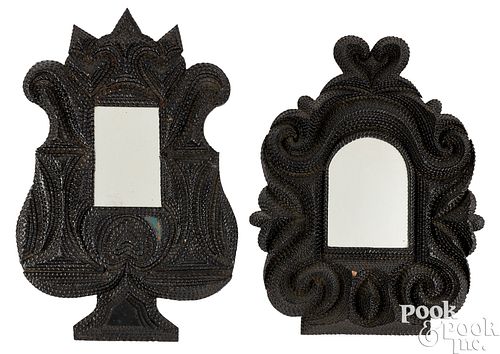 TWO TRAMP ART MIRRORS, CA.