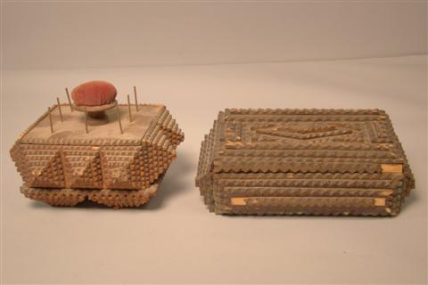 TWO TRAMP ART PIECES including a