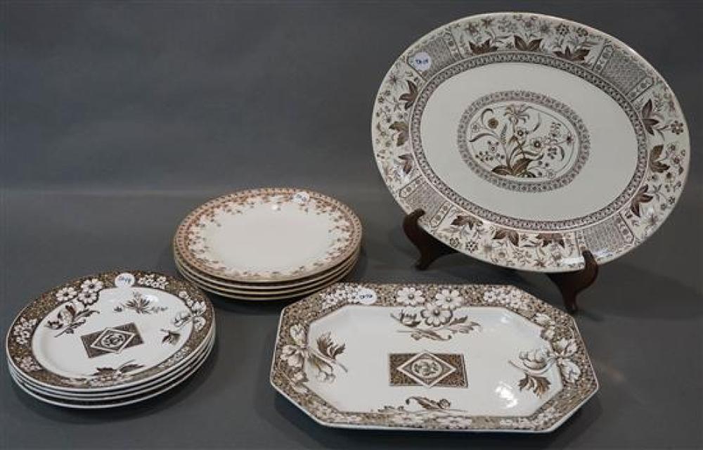 TWO TRANSFER DECORATED IRONSTONE
