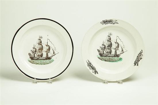 TWO TRANSFERWARE PLATES. 
