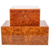 TWO TRAVELLING TOBACCO HUMIDOR