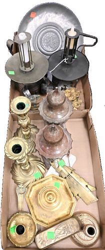 TWO TRAY LOTS OF ASSORTED METAL