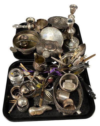 TWO TRAY LOTS OF STERLING SILVER