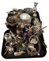 TWO TRAY LOTS OF STERLING SILV