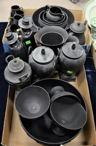 TWO TRAY LOTS OF WEDGWOOD BLACK