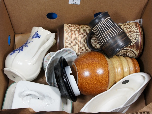 Two trays comprising of Large Vases