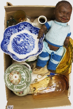 Two Trays of Mixed Glass and