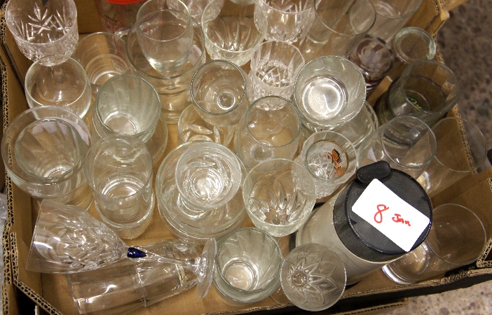 Two Trays Of various glass