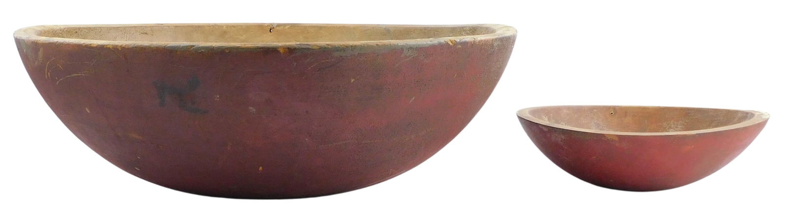 TWO TREENWARE BOWLS, AMERICAN, 19TH