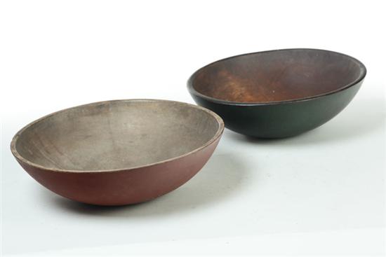 TWO TREENWARE BOWLS.  New