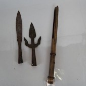 TWO TRIBAL IRON KNIVES & A NOI