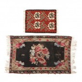 TWO TURKISH FLORAL KILIMS The
