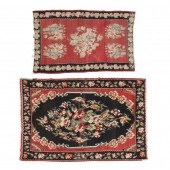 TWO TURKISH FLORAL KILIMS The