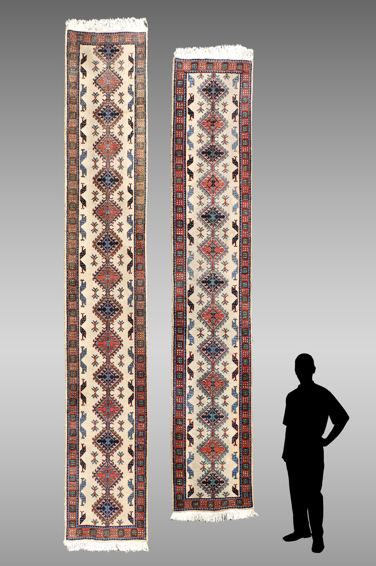 TWO TURKISH HAND KNOTTED WOOL