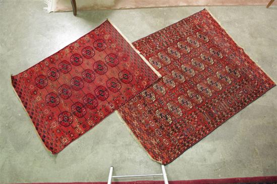 TWO TURKOMEN RUGS. Both with