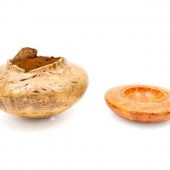 Two Turned Burlwood  Bowls by