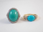 TWO TURQUIOSE, DIAMOND AND FOU