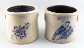 TWO TWO-GALLON STONEWARE CROCK