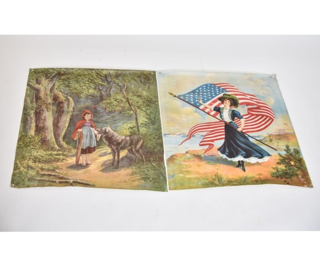 Two unframed chromolithographs on