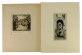 TWO UNFRAMED ETCHINGS BY JOHN