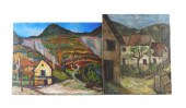 TWO UNFRAMED LANDSCAPE PAINTIN