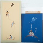 TWO UNFRAMED NATIVE AMERICAN T