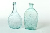 TWO ''UNION'' FLASKS.  America