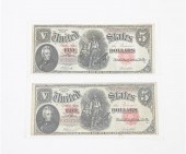 Two  United States 1907 five d
