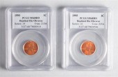 Two United States Lincoln cent