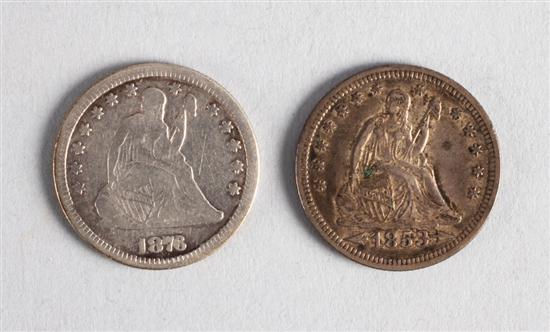 Two United States Seated Liberty