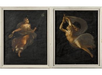Two unsigned antique oil