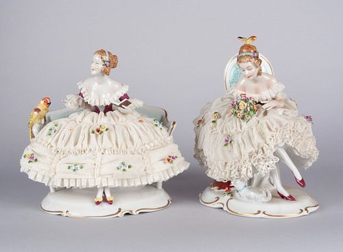TWO UNTERWEISSBACH PORCELAIN