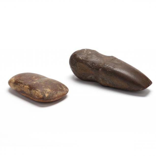 TWO UNUSUAL NATIVE AMERICAN GROOVED