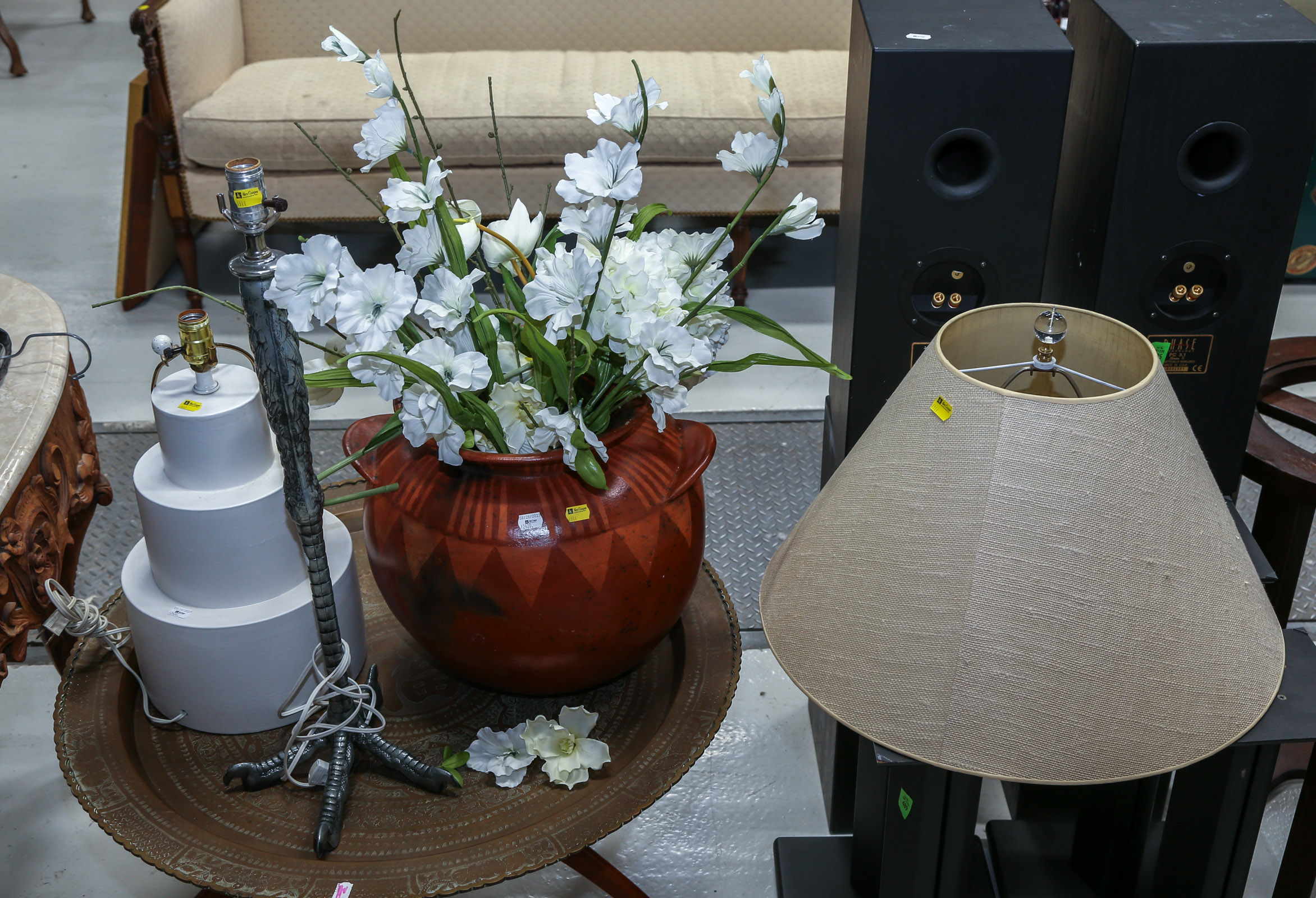 TWO UNUSUAL TABLE LAMPS;