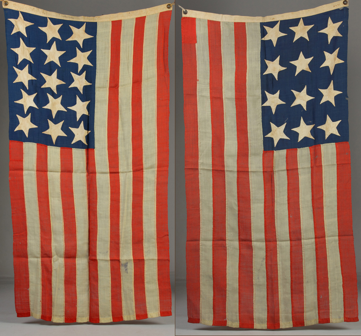Two U.S. Navy Flags Mid 19th