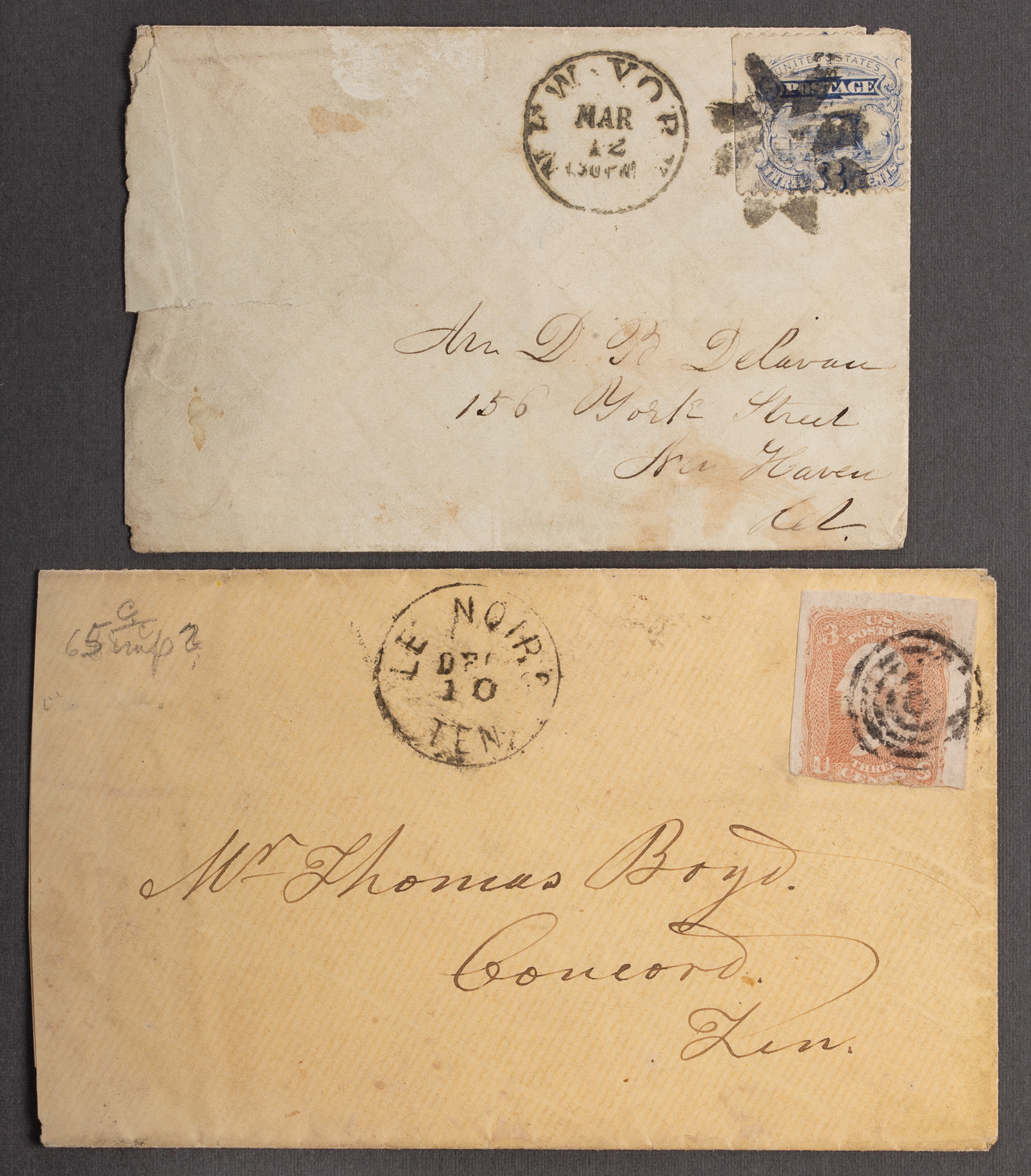 TWO U.S. STAMPED COVERS, ISSUES