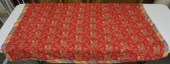 TWO UZBEK SILK TABLE COVERS, L