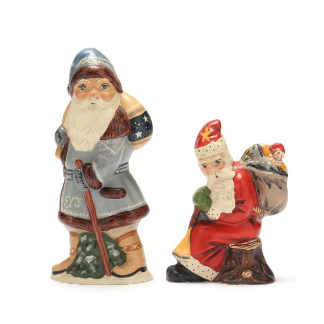 TWO VAILLANCOURT STARLIGHT SANTAS