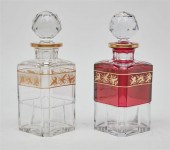 TWO VAL ST. LAMBERT GLASS DECA