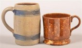 TWO VARIOUS ANTIQUE POTTERY MU
