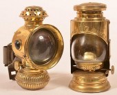 TWO VARIOUS BRASS BICYCLE LAMP